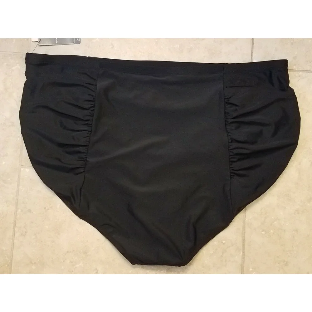 Terra & Sky Black High-Waist Swimsuit Bottom Tummy‎ Control Plus 5X (32W-34W)